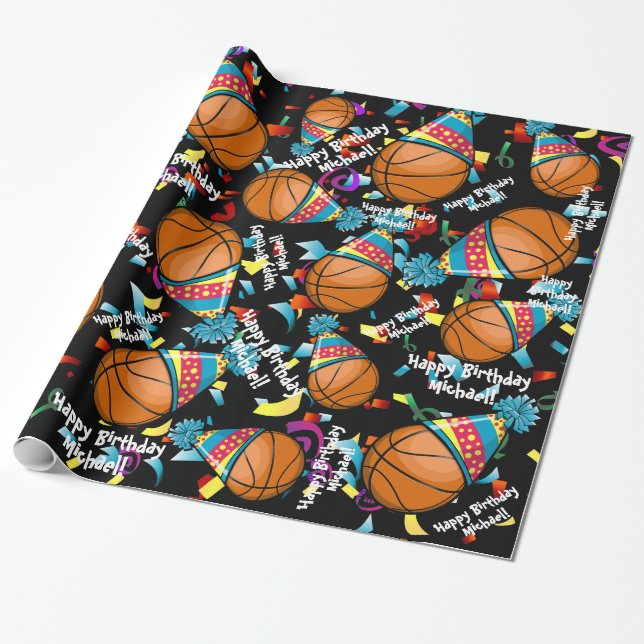 Papel De Presente Basquetebol em um chapéu | do partido (Desenrolado)