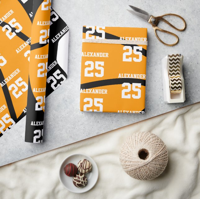 Papel De Presente Basquetebol | Nome e Número (Artesanato)