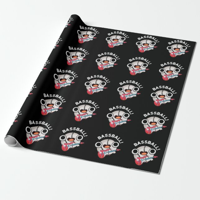Papel De Presente Bass Bass Funny Baseball Bass Dark BG (Desenrolado)