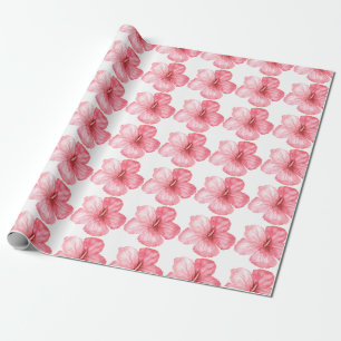 Papel De Presente Bastante Havaiano Rosa Floral Menina Elegante