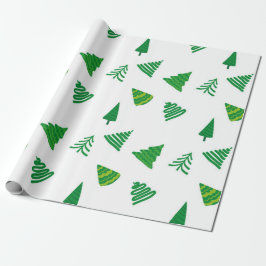 Papel De Presente Bastante verde árvore de Natal