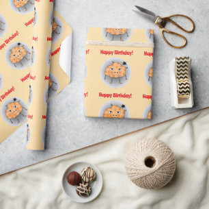 Papel De Presente Batata Engraçada Feliz Aniversário Rosto