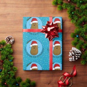 Papel De Presente Batata Personalizada de Feliz Natal