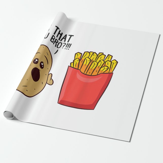 Papel De Presente Batatas Fritam É Que Você Irrita Batatas Engraçada (Desenrolado)