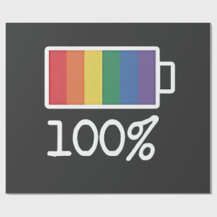Papel De Presente Bateria 100% de orgulho LGBT Engraçado pela Gay Ig