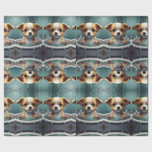 Papel De Presente Bath-time Buddies animais em um banho