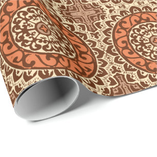 Papel De Presente Batik, oxidação & Brown do sudoeste da mandala d