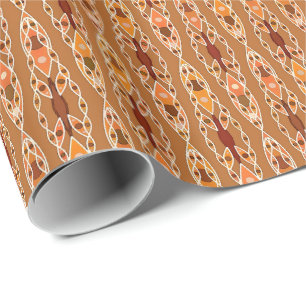 Papel De Presente Batik tribal - oxidação, Terracotta e bege
