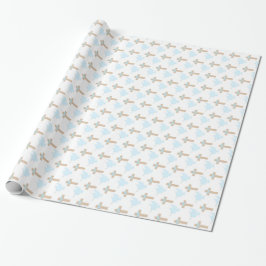 Papel De Presente Batismo Baby Boy Blue Wraprap