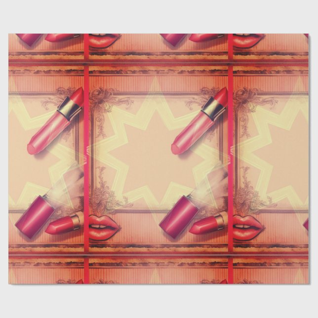 Papel De Presente Batom Retroativo (Aberto)
