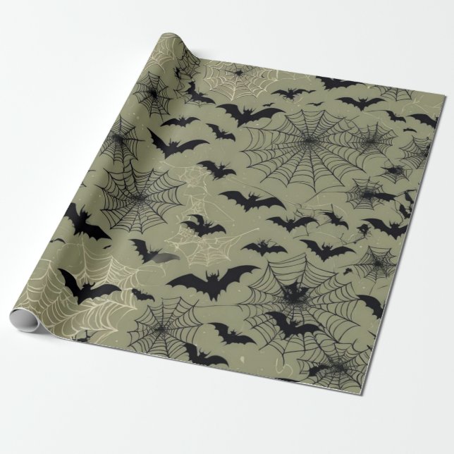 Papel De Presente Bats Spiders e Webs (Desenrolado)
