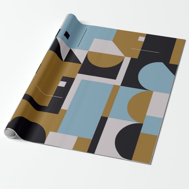 Papel De Presente Bauhaus composition artwork made with abstract ele (Desenrolado)