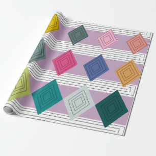 Papel De Presente Bauhaus Diamond Quilt 