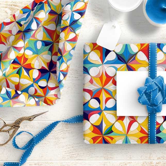 Papel De Presente Bauhaus Geométrico Abstrato Pattern#3 ID1068 (Criador carregado)