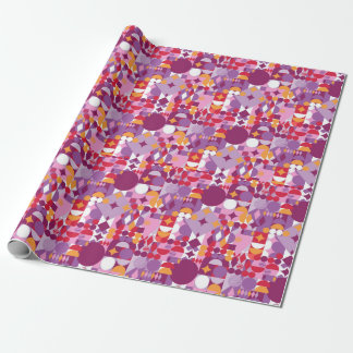 Papel De Presente Bauhaus roxo - papel-presente modernista estilo al