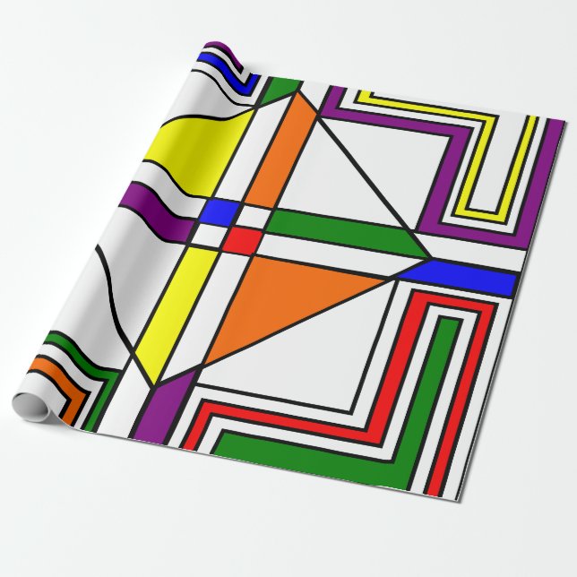 Papel De Presente Bauhaus StainGlass (Desenrolado)