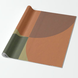 Papel De Presente Bauhaus Terracotta Green Abstract Wrapping Paper