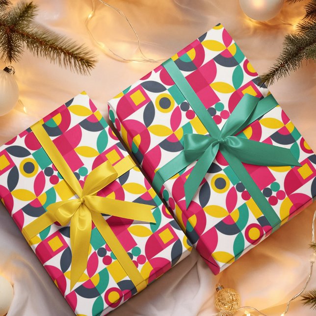 Papel De Presente Bauhaus Vintage Style (vintage bauhaus birthday packing gift wrap,gift wrapping paper,return gift wrap paper,paper gift)