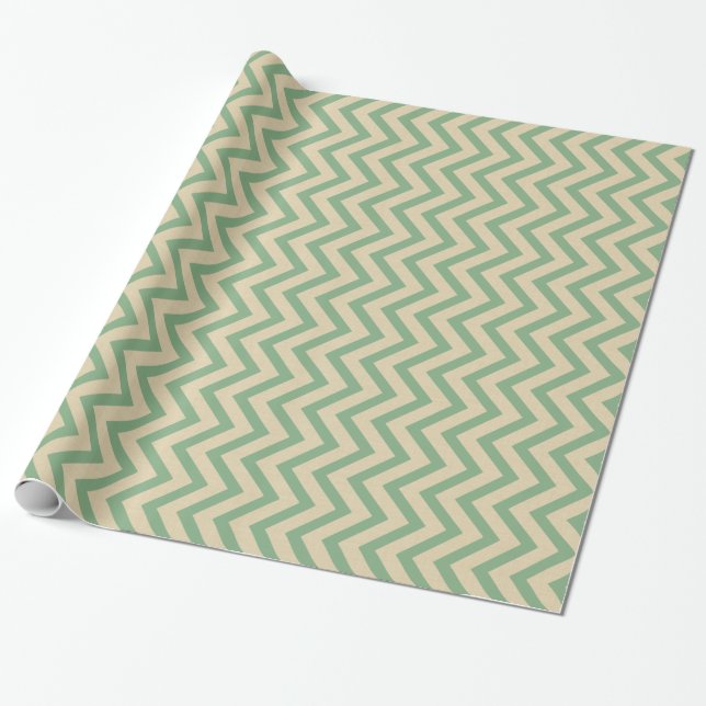 Papel De Presente Bay Leaf Spice Moods Chevrons (Desenrolado)