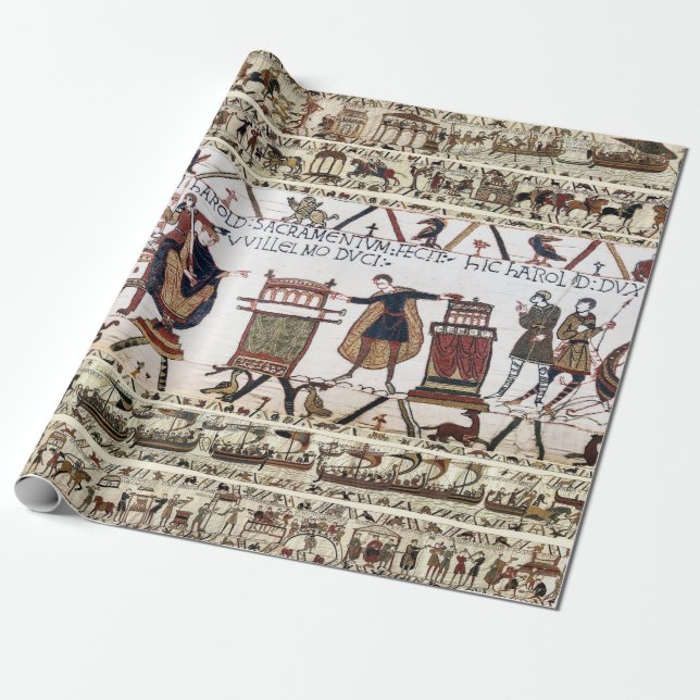 Papel De Presente BAYEUX TAPESTRY Harold fez juramento sobre Relíqui (Desenrolado)