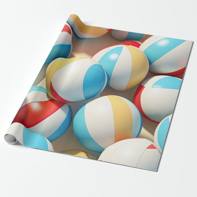 Papel De Presente Beach Balls (Desenrolado)