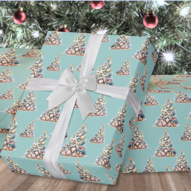 Papel De Presente Beach Christmas (Beach Christmas Wrapping Paper )