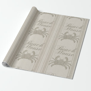 Papel De Presente Beach House Crab Seashore