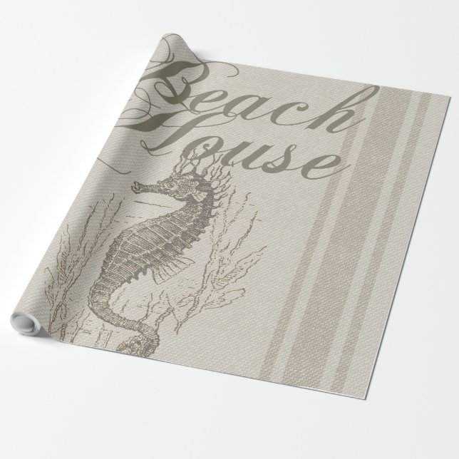 Papel De Presente Beach House Seacavalo Seashore (Desenrolado)
