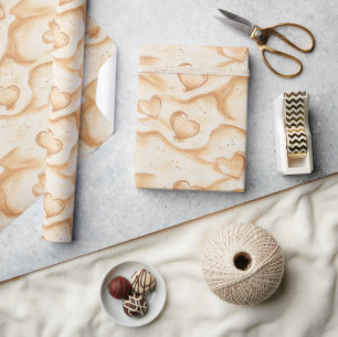 Papel De Presente Beach Sand Hearts