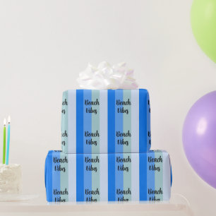 Papel De Presente Beach Vibes, Blue Stripes
