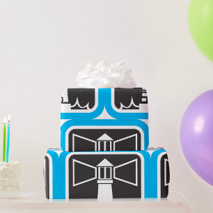 Papel De Presente Beacon de farol preto com ícone de ondas do oceano