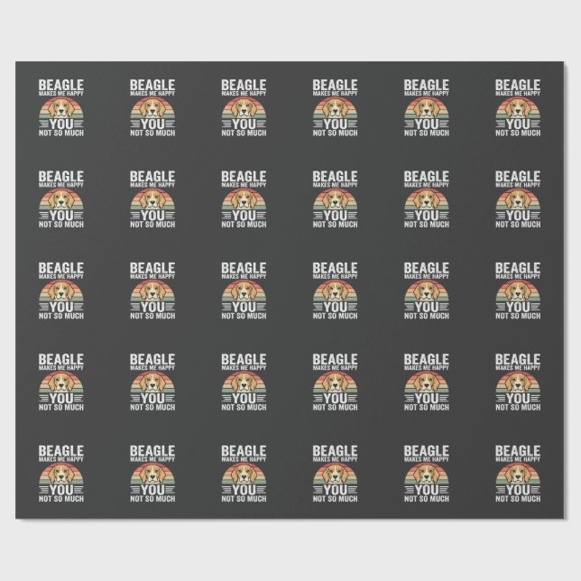 Papel De Presente Beagle Me Faz Feliz Amante de Cachorro (Aberto)