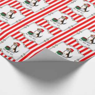 Papel De Presente Beagle Natal Santa Hat (triz cor 3)