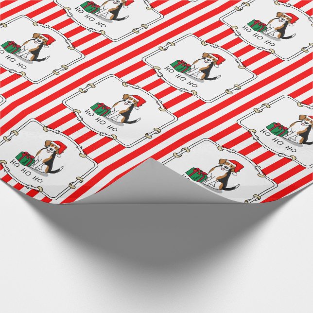 Papel De Presente Beagle Natal Santa Hat (triz cor 3) (Ponta)