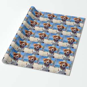 Papel De Presente Beagle on Beach, presente de verão para amantes de
