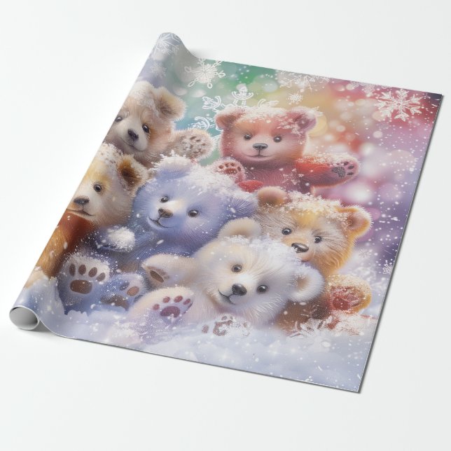 Papel De Presente Bear Bear Arte Digital (Desenrolado)