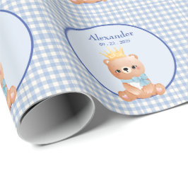 Papel De Presente Bear Cub Personalizado Boys Aniversário