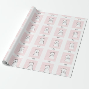 Papel De Presente Bear Pink Girl