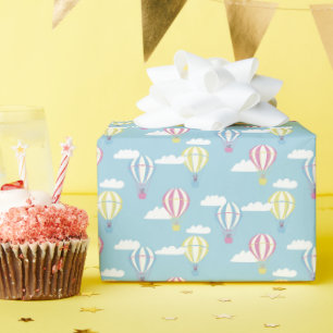 Papel De Presente Bears & Rabbit Hot Air Balloday Out