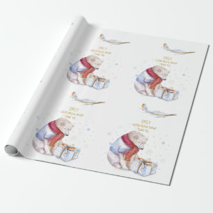 Papel De Presente Beary Christmas Urso Personalizado Wonderland Robi