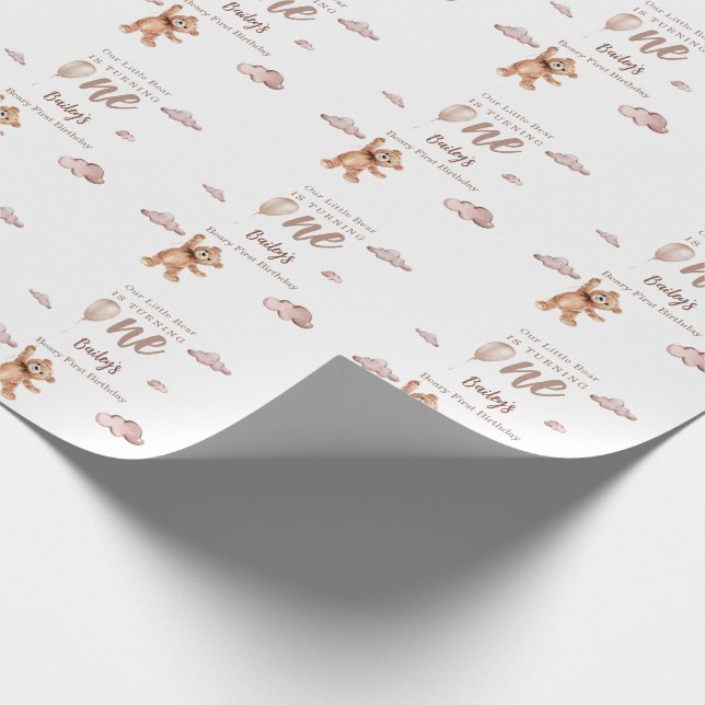 Papel De Presente Beary First Birthday (Ponta)
