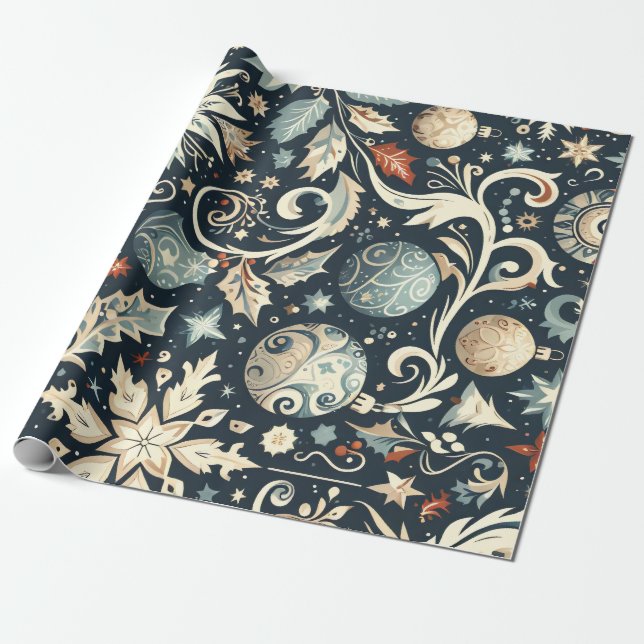 Papel De Presente Beautiful Christmas Motifs 3 (Desenrolado)