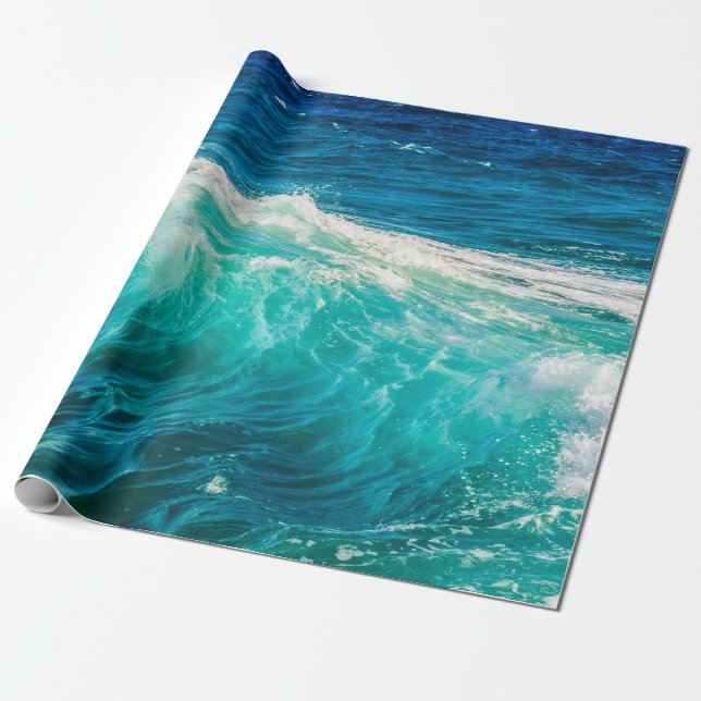 Papel De Presente Beautiful Ocean Waves (Desenrolado)