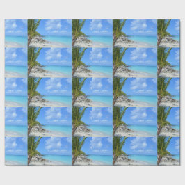 Papel De Presente Beautiful Turquoise Tropical Beach Pattern
