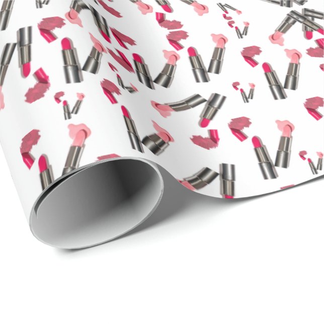 Papel De Presente Beauty Salon, Nail Salon e Spa Lipstick Makeup (Ponta do rolo)