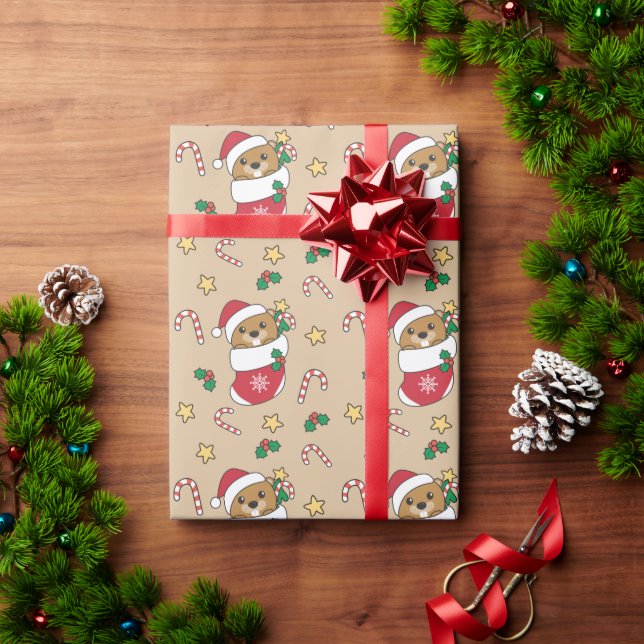 Papel De Presente Beaver Natal Neve Inverno Beaver (Presente de Natal)