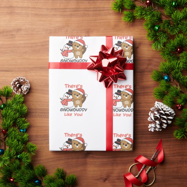 Papel De Presente Beaver Tem Snowampar Como Snowman Pun (Presente de Natal)