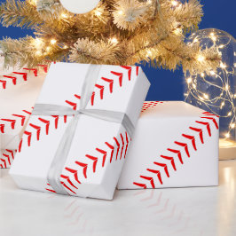 Papel De Presente Beball Seams Stitches do Baseball Party - Papel pr