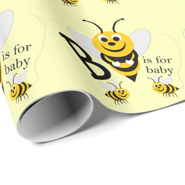 Papel De Presente Bebê Abelha (Ponta do rolo)