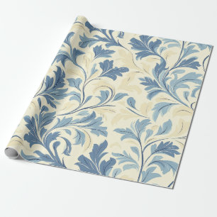 Papel De Presente Bebê Azul e Creme - Design